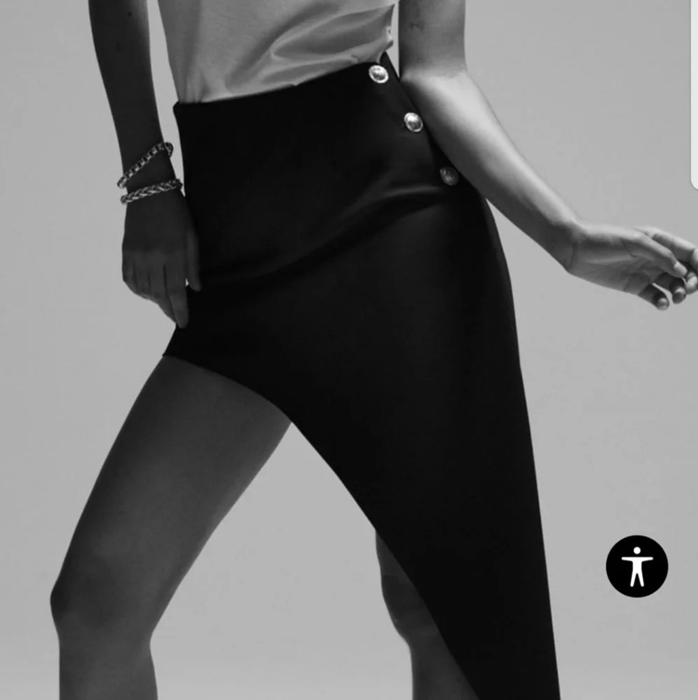 Zara Buttoned Asymmetric Skirt NWT